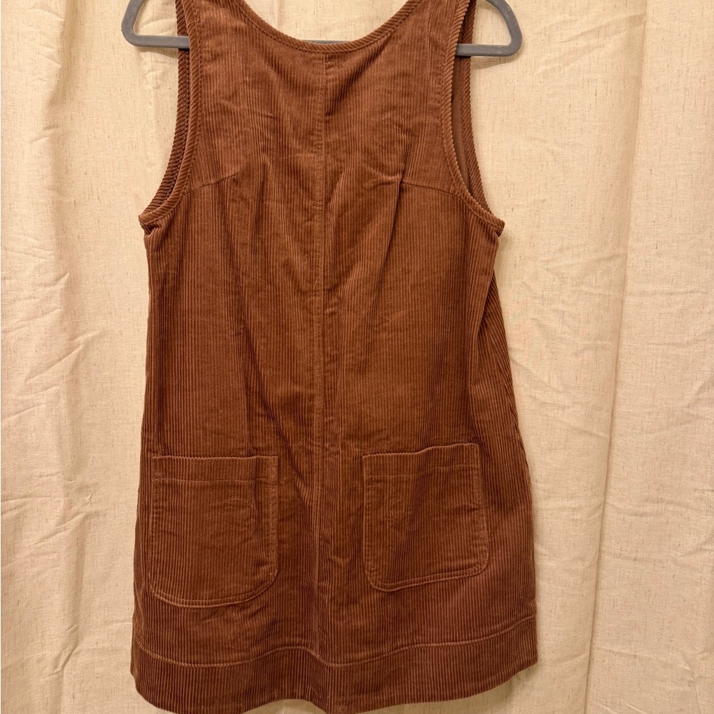 Brown Corduroy Sleeveless Dress